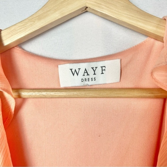 WAYF Blush Pink Gabby Long Sleeve Ruffle Wrap Mini Dress M - Picture 6 of 6